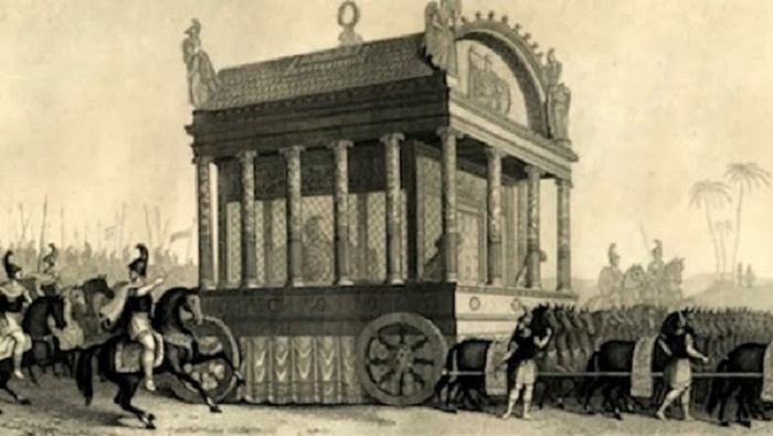 Aleksanterin ruumista kuljettava saattue. 