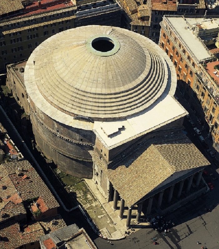 Pantheon ylhäältä päin kuvattuna.