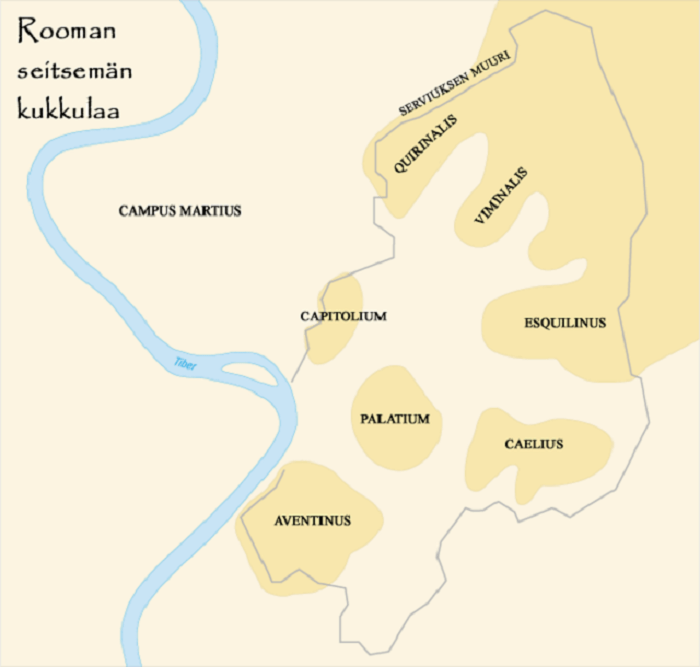 Rooman seitsemän kukkulaa.