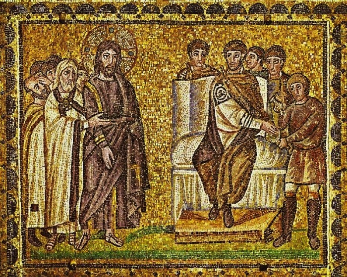Jezus-voor-Pilatus_6e-eeuw_onbekende-kunstenaar_Ravenna